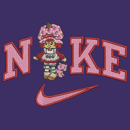 Nike Strawberry Shortcake Embroidered ADULT Hoodie / Crewneck Sweatshirt Unisex 80s Doll Cartoon Lover Gift