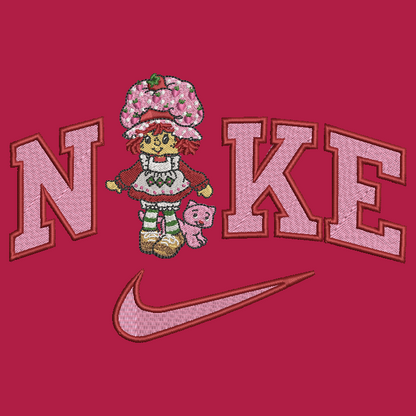 Nike Strawberry Shortcake Embroidered ADULT Hoodie / Crewneck Sweatshirt Unisex 80s Doll Cartoon Lover Gift