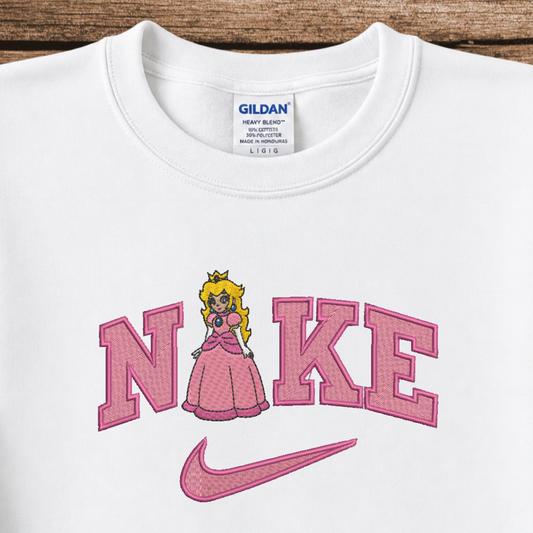 Nike Mario Bros Princess Peach Embroidered Adult Sweatshirt