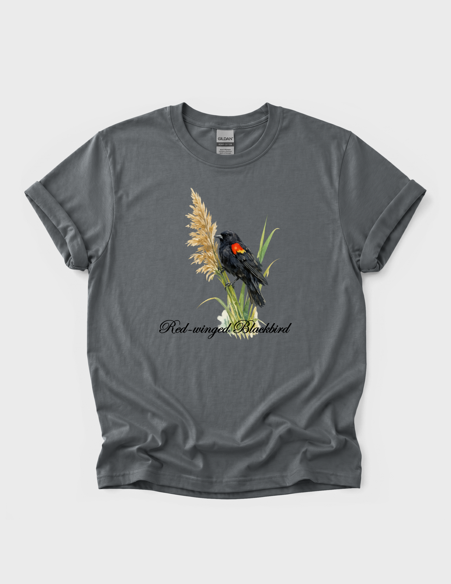 Red Winged Blackbird Graphic Tee T-shirt or Sweatshirt ADULT Unisex Hoodie / Crewneck Watercolor Nature Animal Lover Gift
