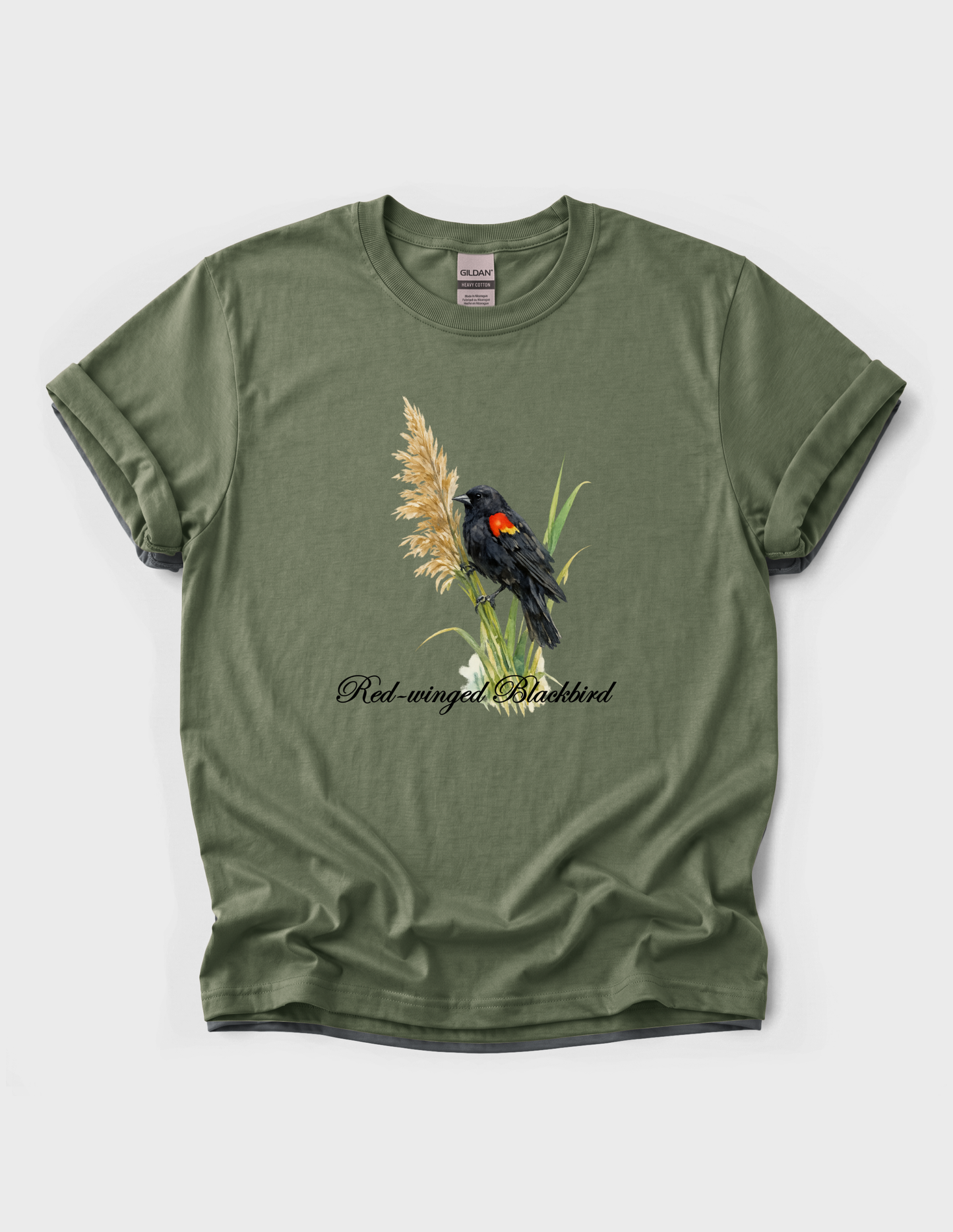 Red Winged Blackbird Graphic Tee T-shirt or Sweatshirt ADULT Unisex Hoodie / Crewneck Watercolor Nature Animal Lover Gift