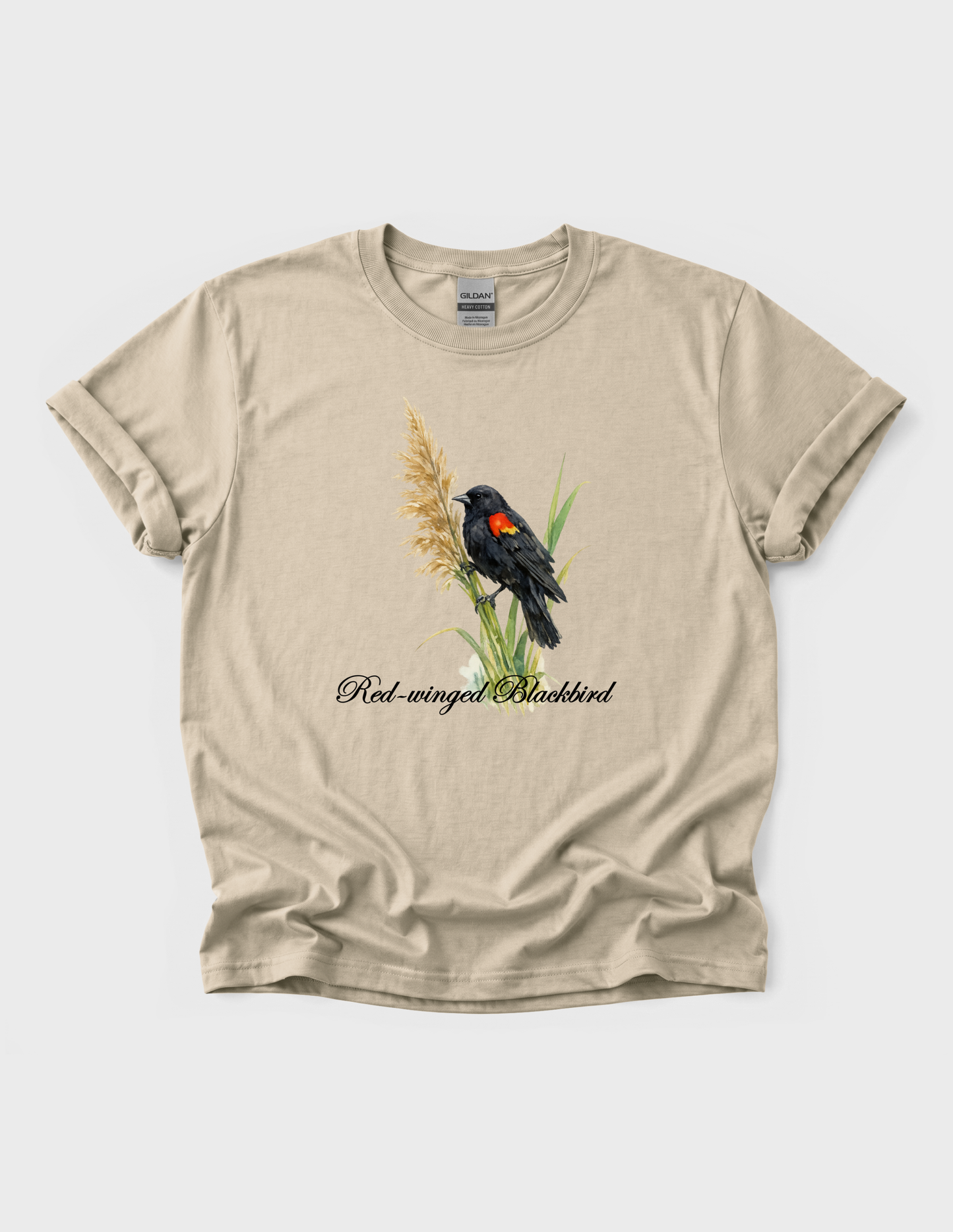Red Winged Blackbird Graphic Tee T-shirt or Sweatshirt ADULT Unisex Hoodie / Crewneck Watercolor Nature Animal Lover Gift