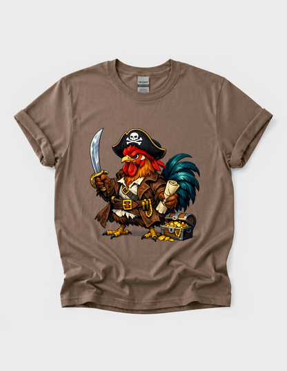Rooster Pirate Graphic Tee T-shirt or Sweatshirt ADULT Unisex Hoodie / Crewneck Funny Chicken Cartoon