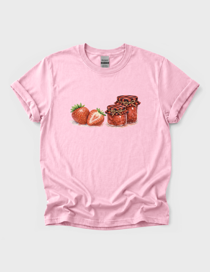 Strawberry Jam Graphic Tee T-shirt or Sweatshirt ADULT Unisex Hoodie / Crewneck Watercolor Food Canning Farm Life
