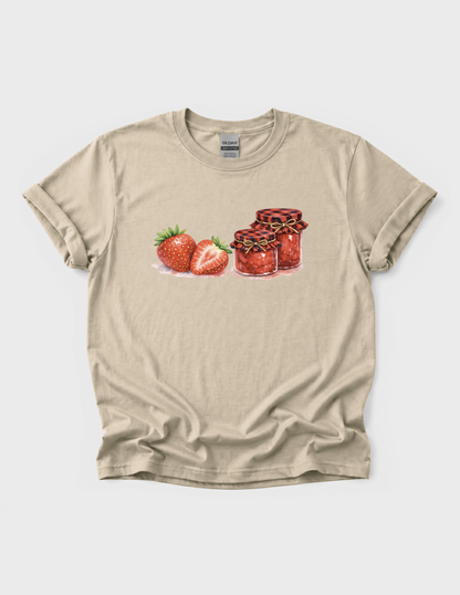 Strawberry Jam Graphic Tee T-shirt or Sweatshirt ADULT Unisex Hoodie / Crewneck Watercolor Food Canning Farm Life