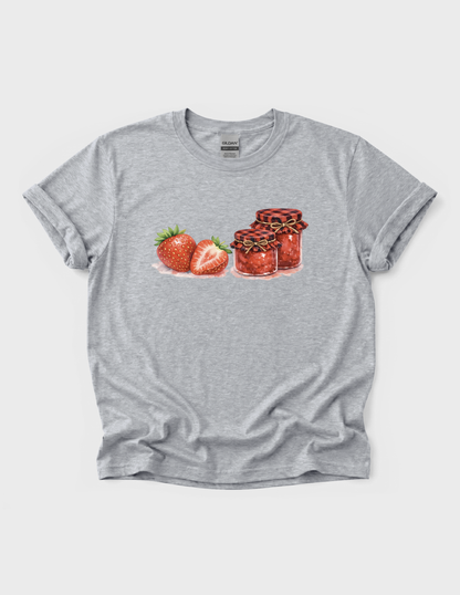 Strawberry Jam Graphic Tee T-shirt or Sweatshirt ADULT Unisex Hoodie / Crewneck Watercolor Food Canning Farm Life