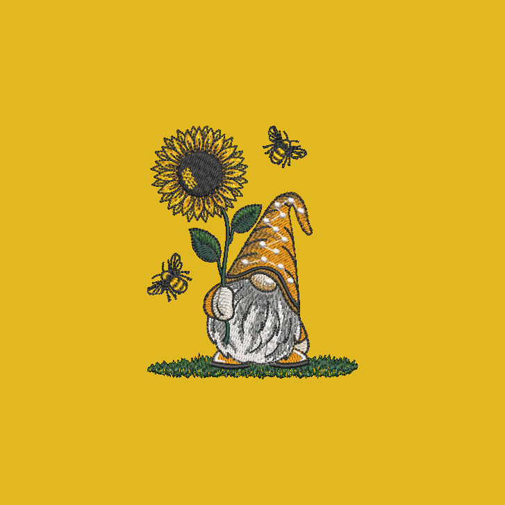 Gnome Towels Embroidered Hand Towel Bathroom Home Decor Spring Flowers