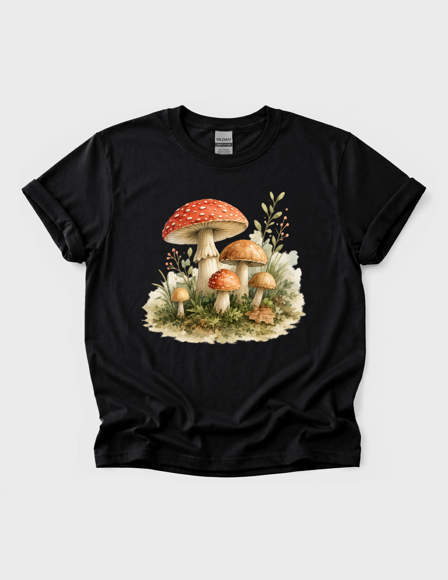 Watercolor Toadstool Graphic Tee T-shirt or Sweatshirt ADULT Unisex Hoodie / Crewneck Nature Wildlife Plant