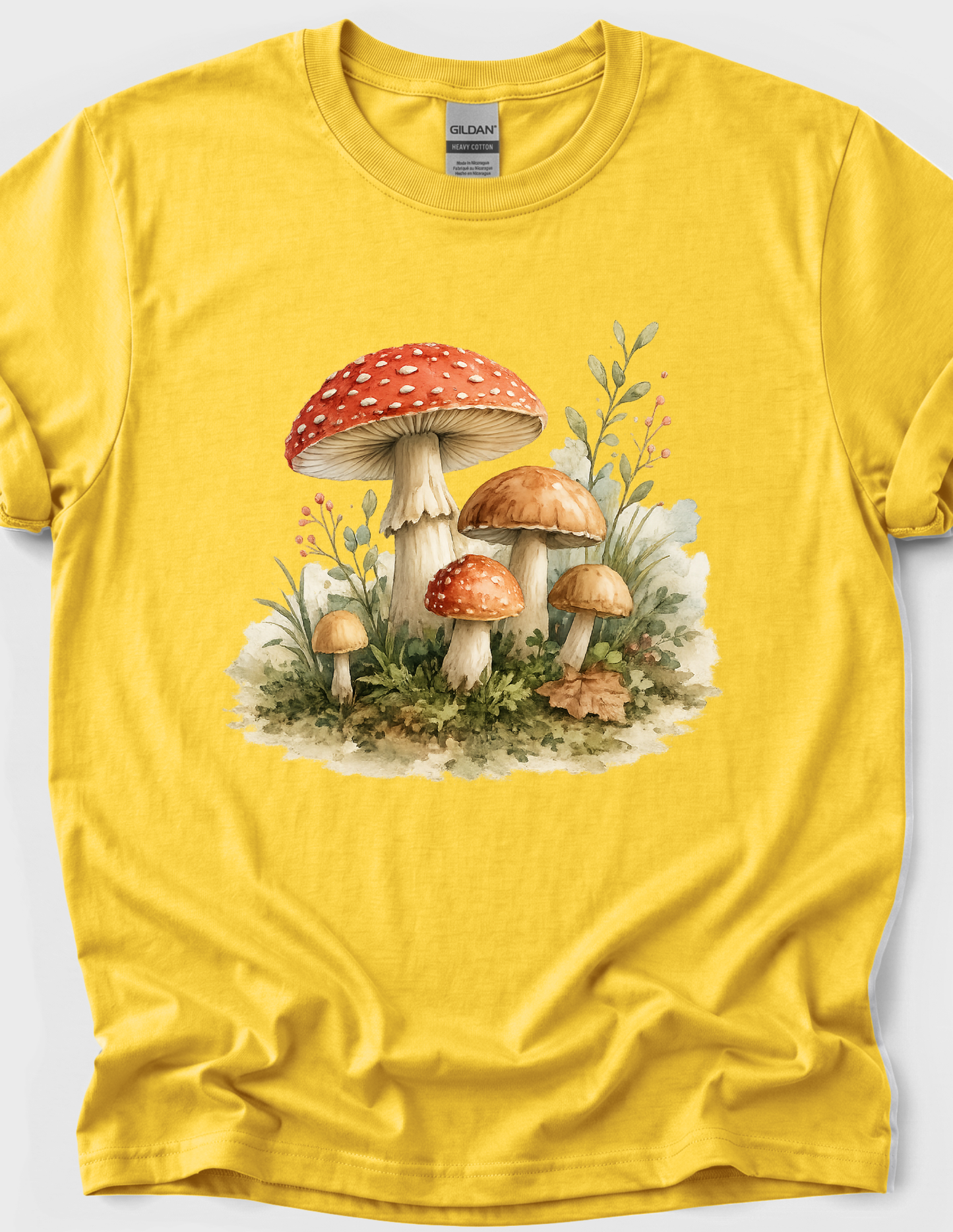 Watercolor Toadstool Graphic Tee T-shirt or Sweatshirt ADULT Unisex Hoodie / Crewneck Nature Wildlife Plant