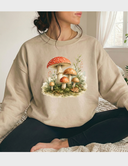 Watercolor Toadstool Graphic Tee T-shirt or Sweatshirt ADULT Unisex Hoodie / Crewneck Nature Wildlife Plant