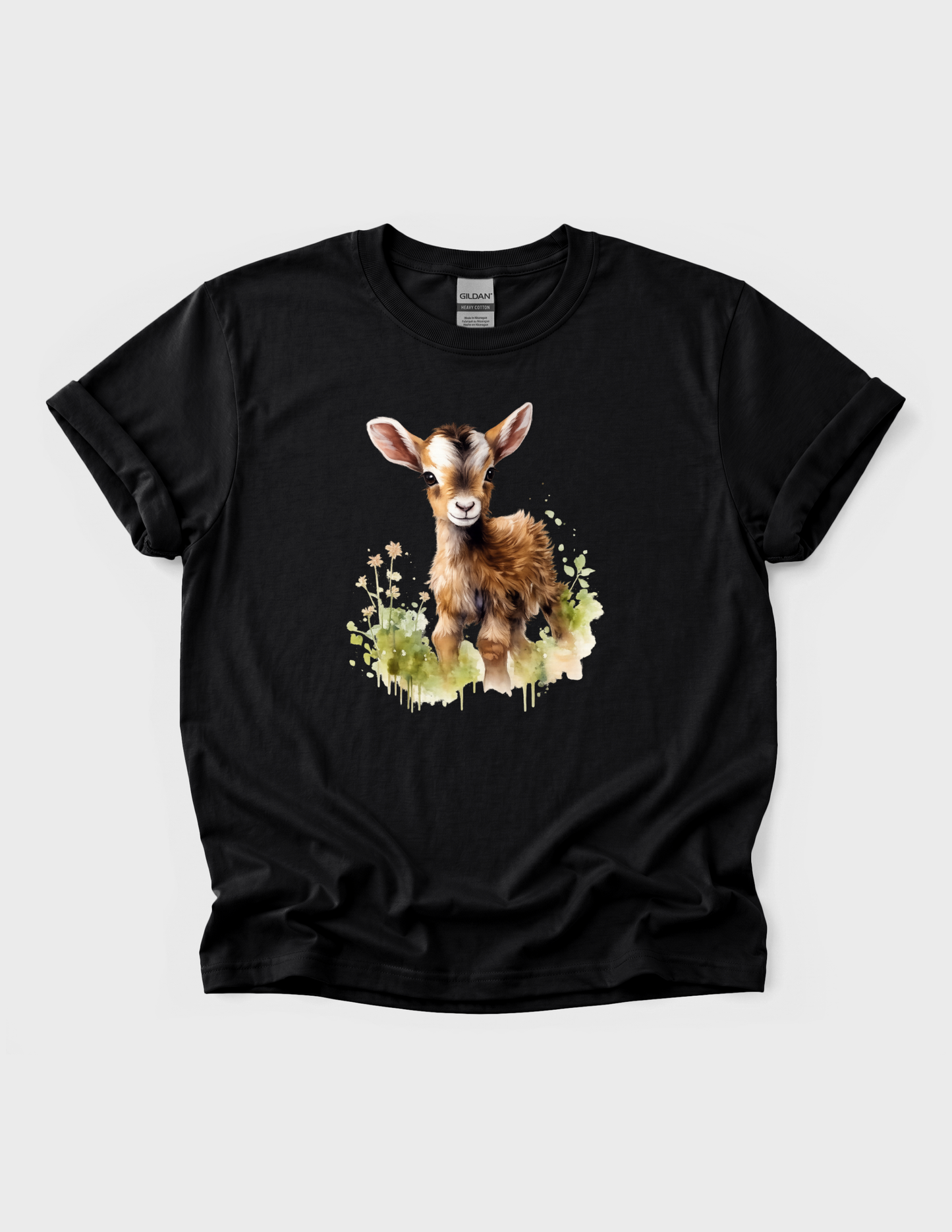 Baby Goat Graphic Tee T-shirt or Sweatshirt ADULT Unisex Hoodie / Crewneck Watercolor Farm Animal Gift