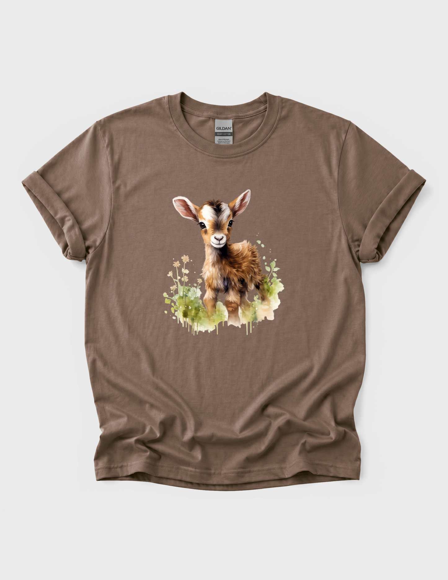 Baby Goat Graphic Tee T-shirt or Sweatshirt ADULT Unisex Hoodie / Crewneck Watercolor Farm Animal Gift