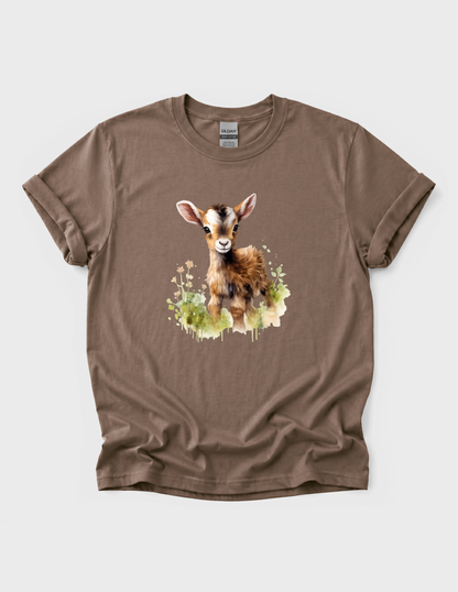 Baby Goat Graphic Tee T-shirt or Sweatshirt ADULT Unisex Hoodie / Crewneck Watercolor Farm Animal Gift