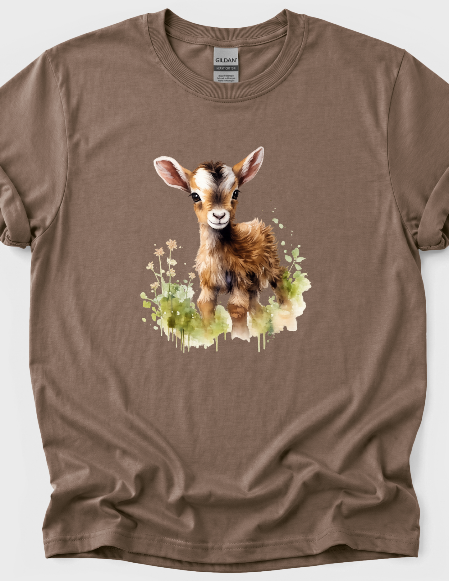 Baby Goat Graphic Tee T-shirt or Sweatshirt ADULT Unisex Hoodie / Crewneck Watercolor Farm Animal Gift