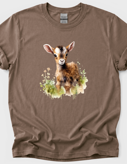 Baby Goat Graphic Tee T-shirt or Sweatshirt ADULT Unisex Hoodie / Crewneck Watercolor Farm Animal Gift