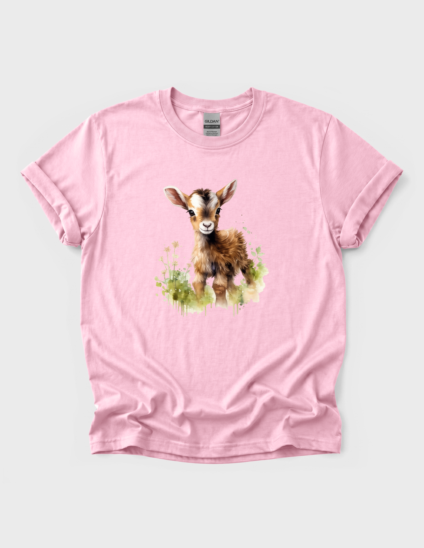 Baby Goat Graphic Tee T-shirt or Sweatshirt ADULT Unisex Hoodie / Crewneck Watercolor Farm Animal Gift