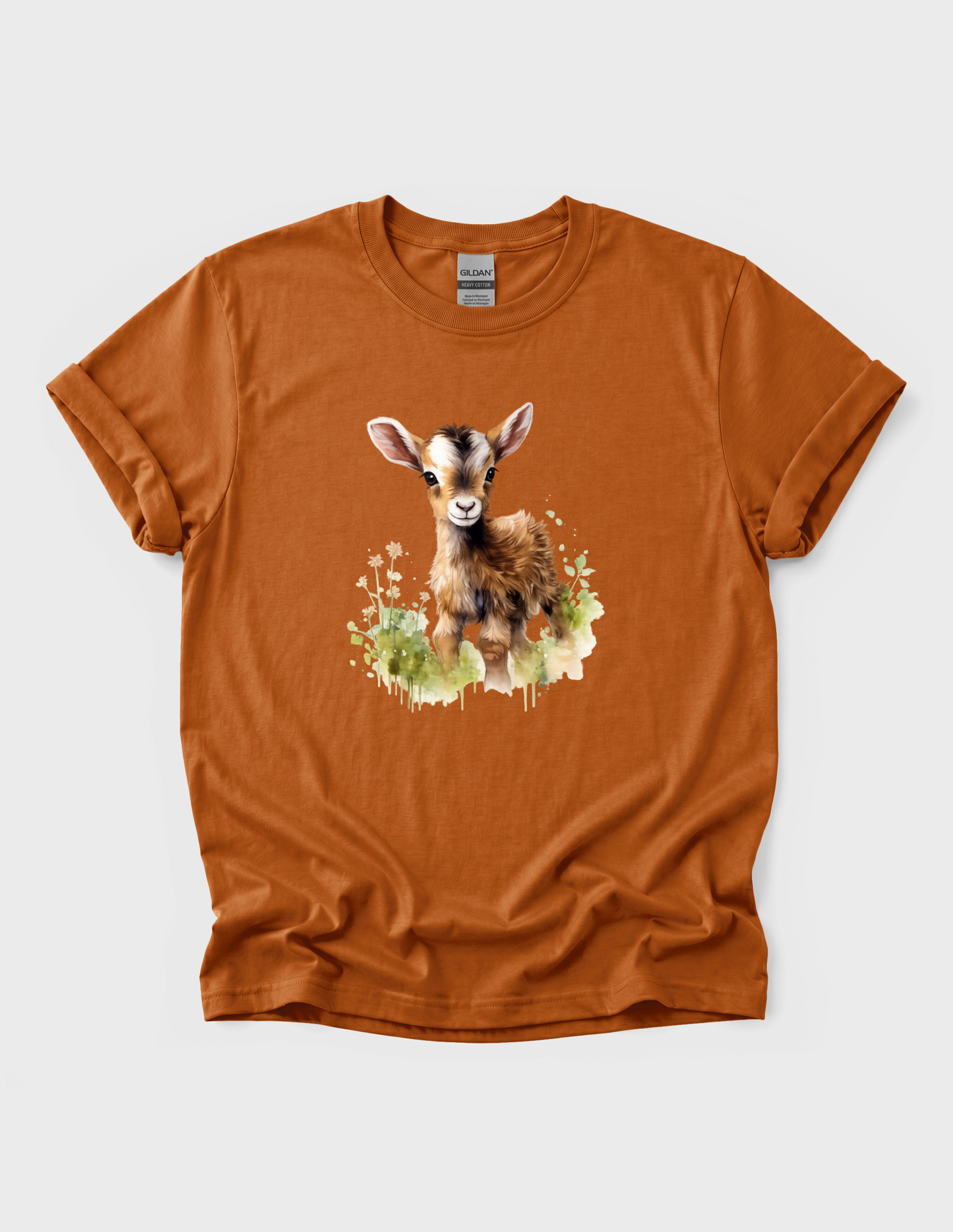 Baby Goat Graphic Tee T-shirt or Sweatshirt ADULT Unisex Hoodie / Crewneck Watercolor Farm Animal Gift