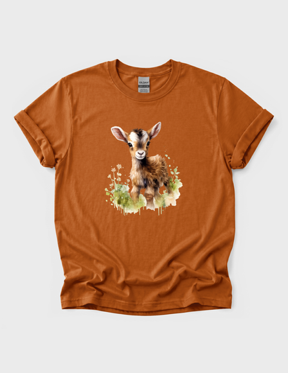 Baby Goat Graphic Tee T-shirt or Sweatshirt ADULT Unisex Hoodie / Crewneck Watercolor Farm Animal Gift