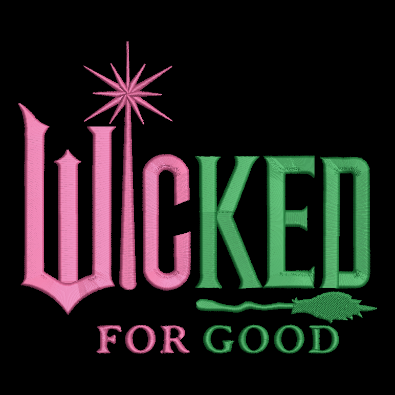 Wicked For Good Embroidered ADULT Hoodie / Crewneck Sweatshirt Unisex Witch Wizard Oz