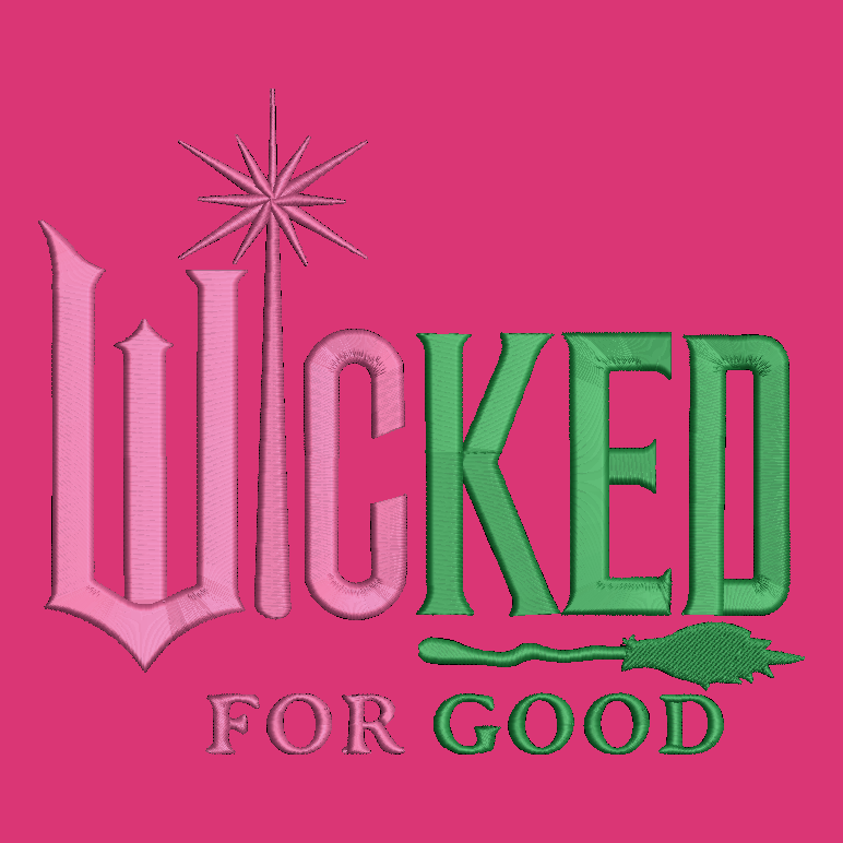Wicked For Good Embroidered ADULT Hoodie / Crewneck Sweatshirt Unisex Witch Wizard Oz