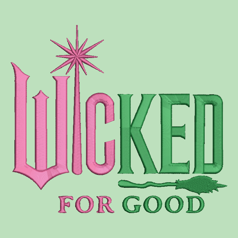 Wicked For Good Embroidered ADULT Hoodie / Crewneck Sweatshirt Unisex Witch Wizard Oz