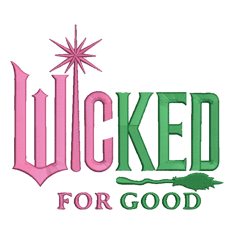 Wicked For Good Embroidered ADULT Hoodie / Crewneck Sweatshirt Unisex Witch Wizard Oz