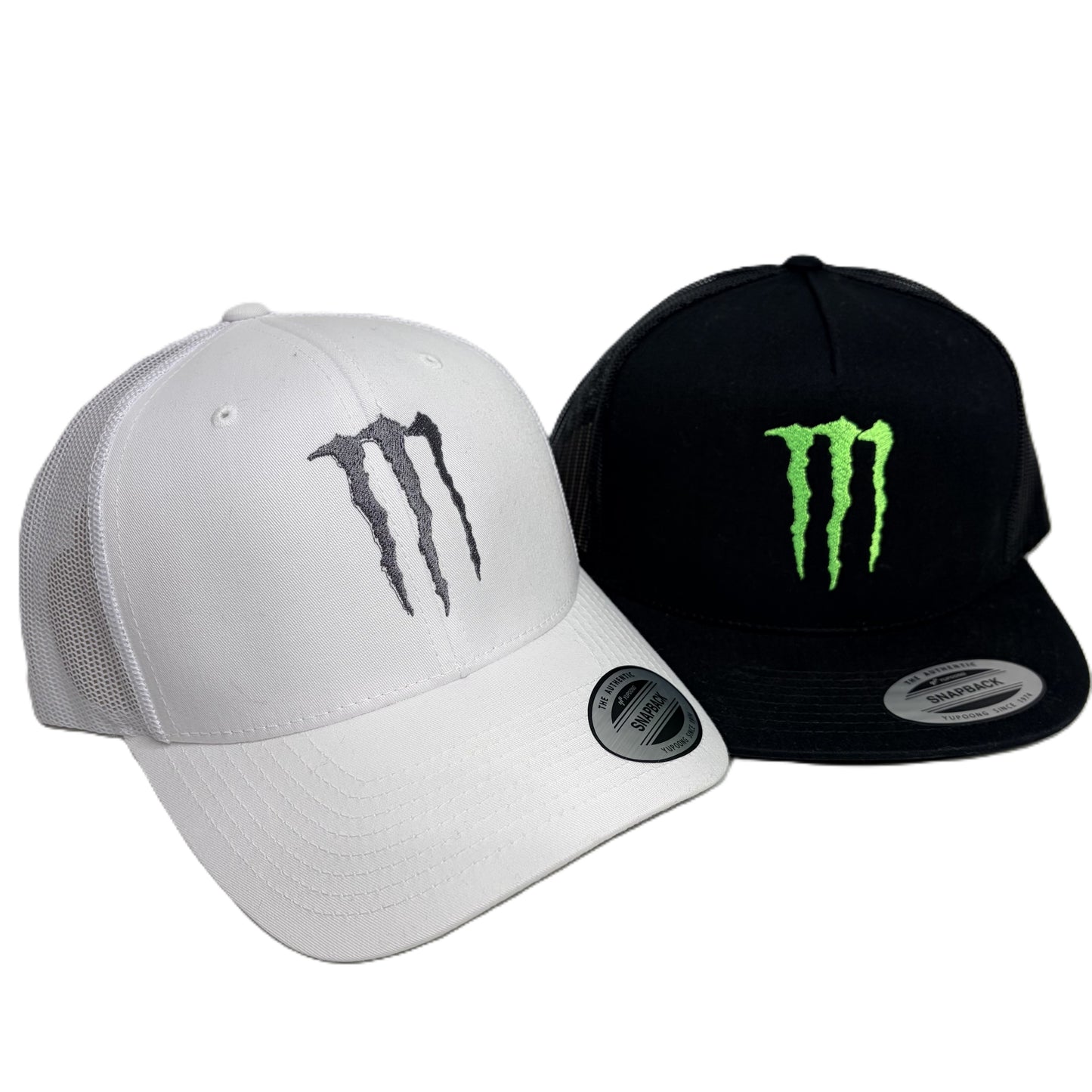 Monster Hat Embroidered Yupoong Trucker Mesh Snapback Black or White Zero Casual Novelty Gift