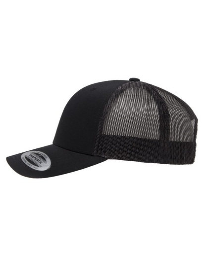 Never Say Die Embroidered Black Hat Yupoong Retro Trucker Mesh Snapback Casual Funny Novelty Hat 80s Lover Gift