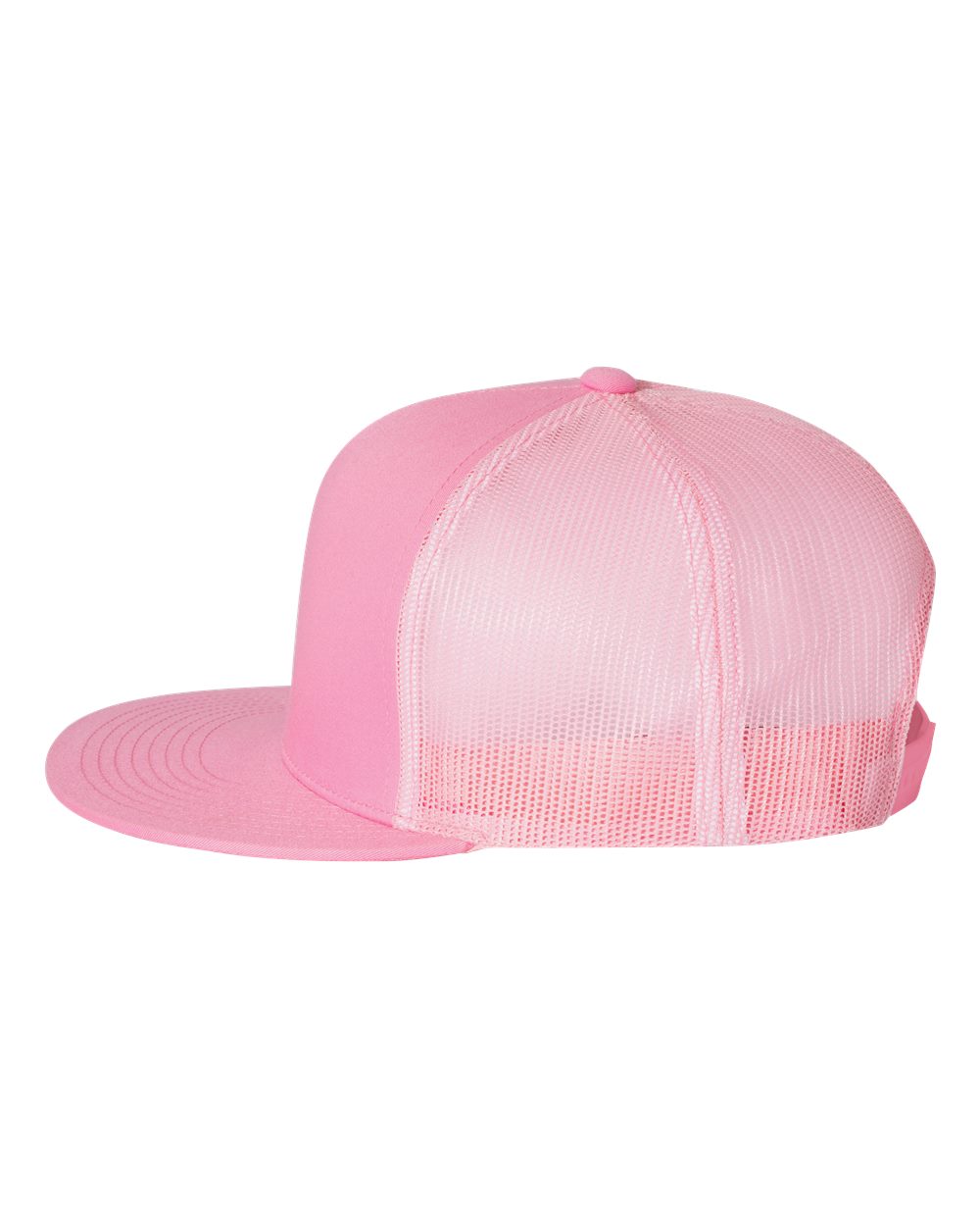 Pink trucker cap on a white background