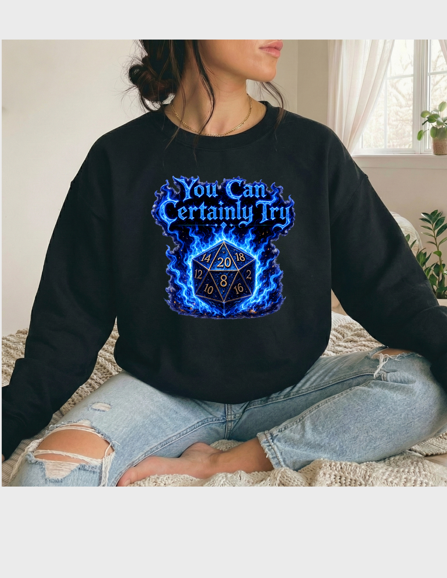 D20 Dice Graphic Tee T-shirt or Sweatshirt ADULT Unisex Hoodie / Crewneck D&D Dungeons Dragons Gamer Lover Gift