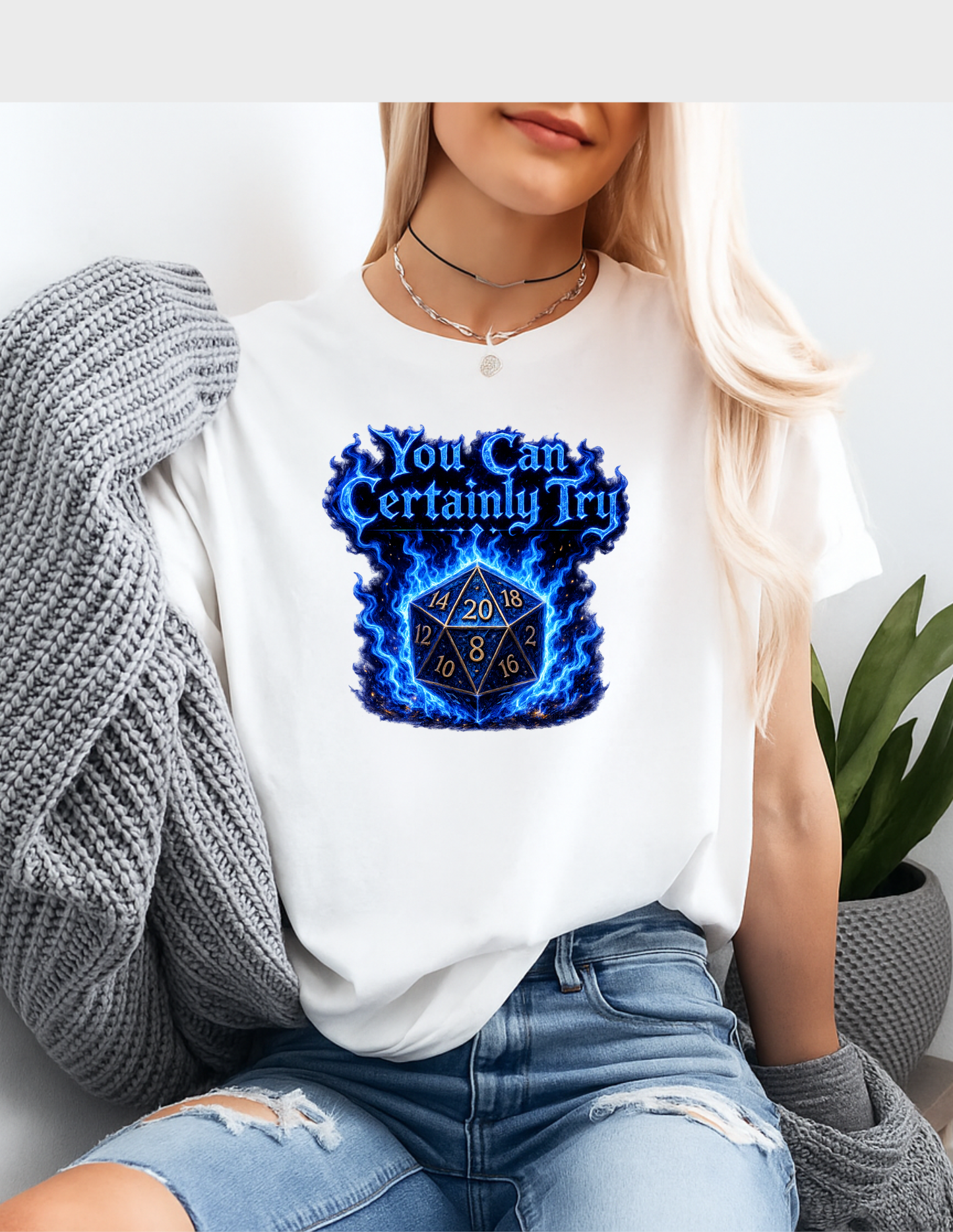 D20 Dice Graphic Tee T-shirt or Sweatshirt ADULT Unisex Hoodie / Crewneck D&D Dungeons Dragons Gamer Lover Gift
