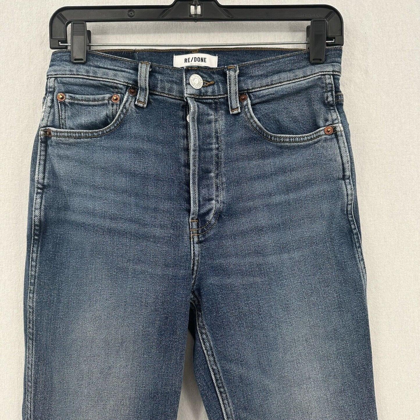 REDONE Jeans Womens 26 80s Slim Straight Blue Denim High Rise Button Fly 90s