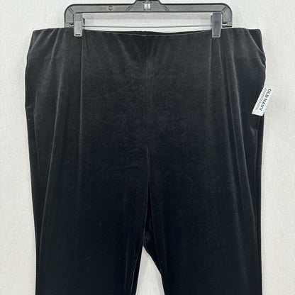 Old Navy Velvet Pants Women 2X High Rise Flare Black Pull On Witch Boho Goth NEW