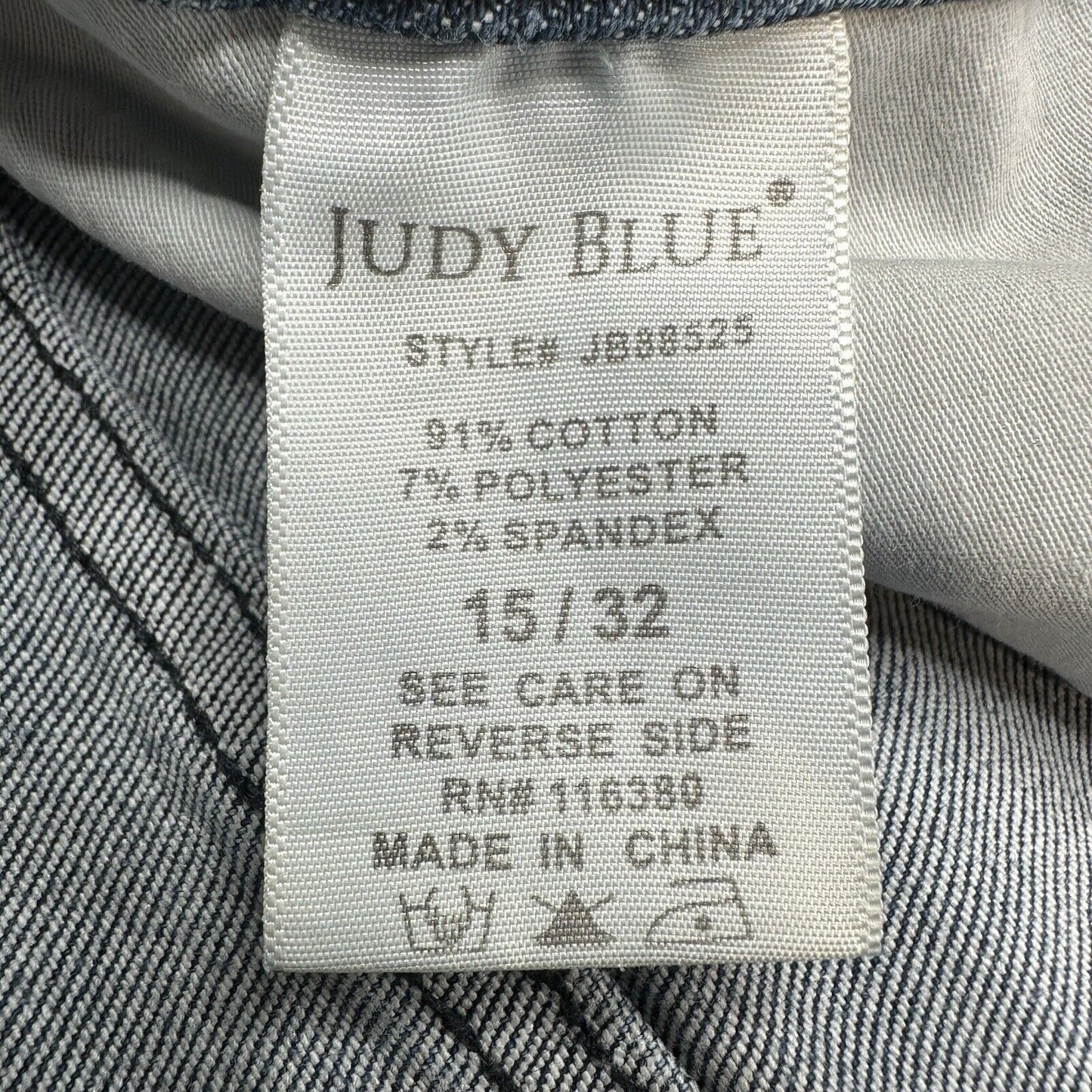 Judy Blue Jeans Womens 15 32 Skinny Ankle High Rise Blue Stretch Dark Denim