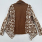 Patagonia Sweater Womens Small Cardigan Brown Beige Open Aztec Lambswool Western