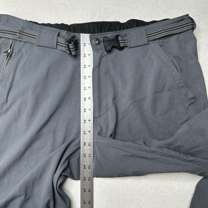 Duluth Trading Pants Mens L X 30 Dry On The Fly Belted Gray Hiking UPF Quick Dry