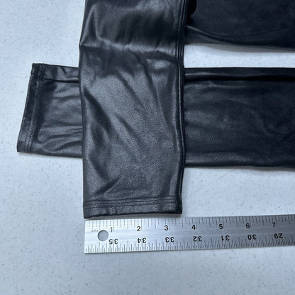 Spanx Leggings Womens Medium Faux Leather Black Pull On Shape Pants Slimming EUC