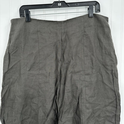 Sarah Pacini Pants 4 Women XL Linen Drop Crotch Crop Zip Coastal Beach Lagenlook