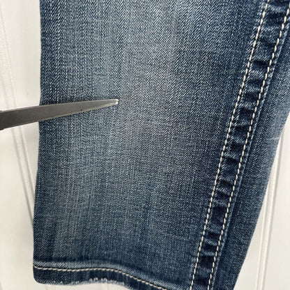 Miss Me Jeans 29 Capri Embroidery Rhinestones Distress Denim Y2K Western *Flaw