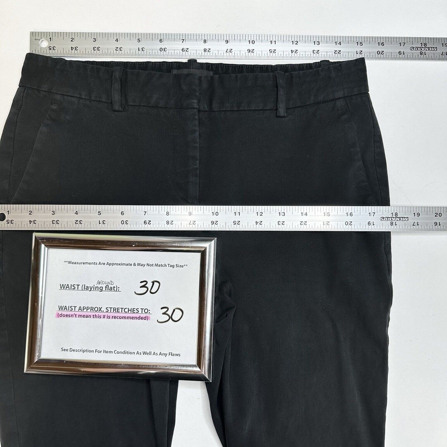 Theory Pants Womens 6 Slim Ankle Trouser Black Twill Chino Minimalist Career