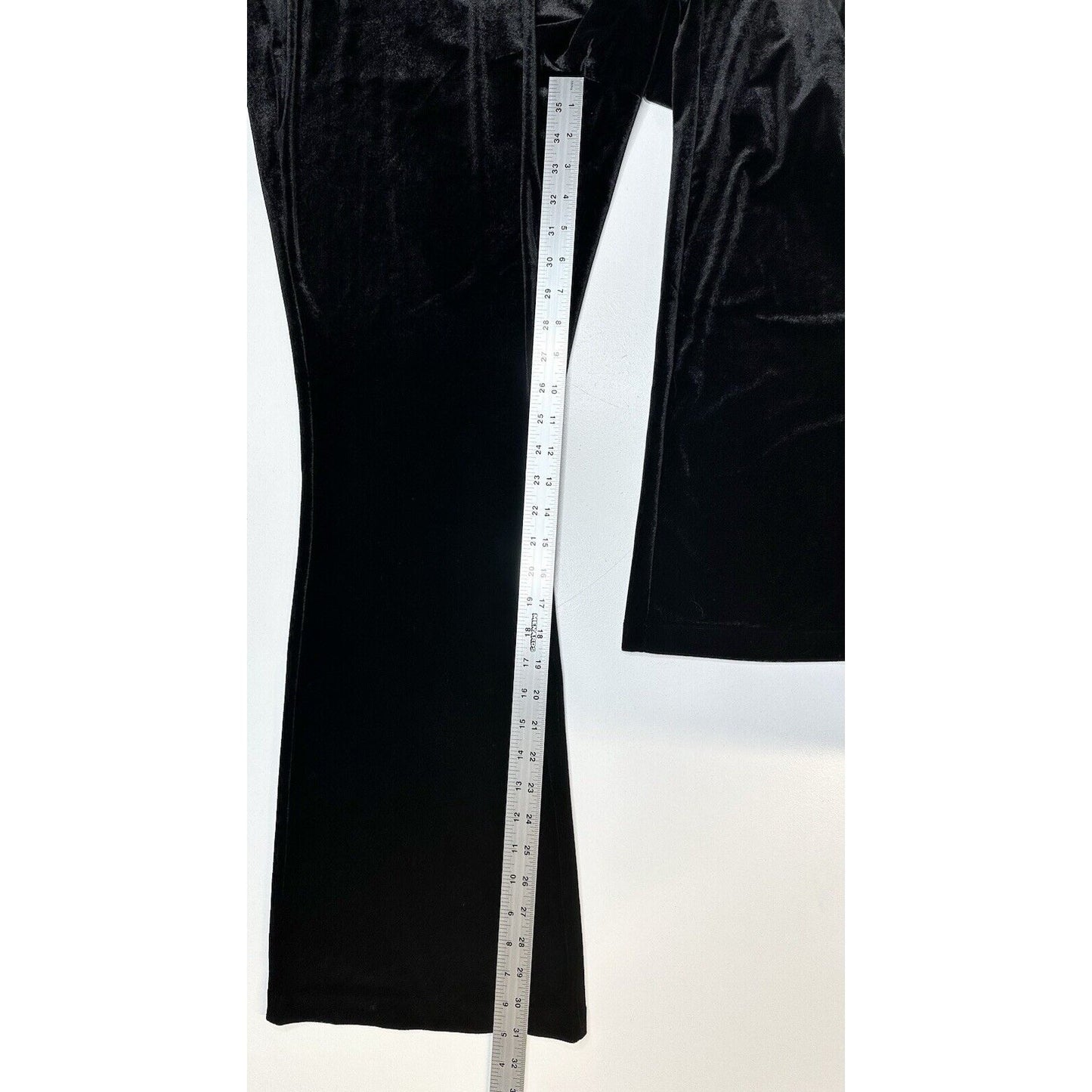 Old Navy Velvet Pants Women 2X High Rise Flare Black Pull On Witch Boho Goth NEW