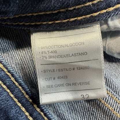 Kancan Jeans Womens 32 Bootcut High Rise Button Fly Blue Stretch Denim Dark Wash