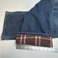 Carhartt Flannel Lined Jeans Women 12 Relaxed Fit Straight Blue Denim Plaid Work