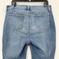 Chicos Jeans 2 US 12 So Slimming Girlfriend Slim Leg Crop Blue Denim Fray *Spot