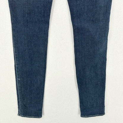 Escada Sport Jeans Womens 6 EUR36 Skinny Blue Selvedge Denim Tie Flaps Distress