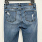 Judy Blue Jeans Womens 7 28 Skinny Blue Stretch Denim Crochet Distressed Grunge