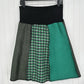 Green 3 Skirt Women Medium Upcycled Vintage Fabric Patchwork Academia Preppy USA