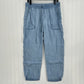 Cloth Stone Pants Medium Chambray Lyocell Tencel Ankle Crop Blue Roll Up Coastal