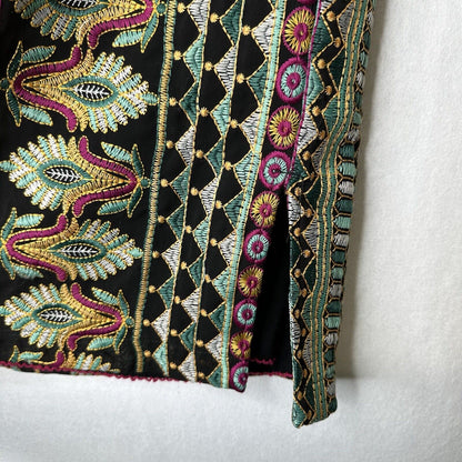 Anthropologie Vanessa Virginia Skirt Womens 0 Pencil Embroidered Lined Career