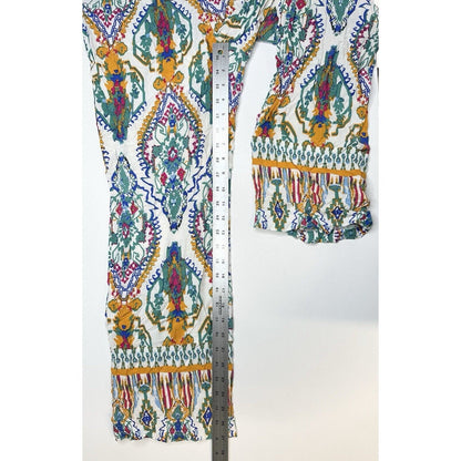 Christian Siriano Pants Womens Medium Straight Leg Pull On Tribal Aztec Beach